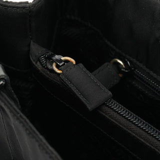 Prada 1996 Black Tessuto Swing Tote Bag