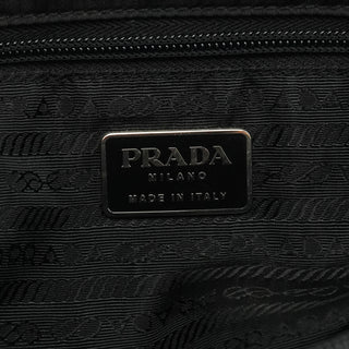 Prada 1996 Black Tessuto Swing Tote Bag