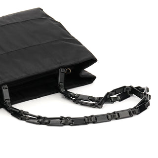 Prada 1996 Black Tessuto Swing Tote Bag