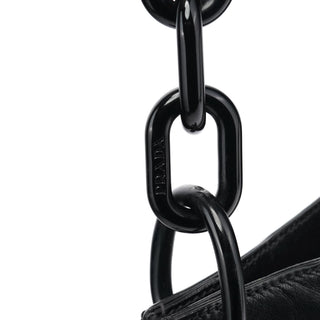 Prada 1996 Black Vitello Swing Calfskin Chain Shoulder Bag