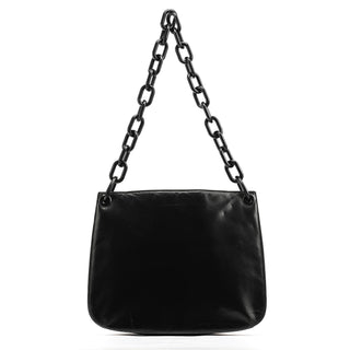 Prada 1996 Black Vitello Swing Calfskin Chain Shoulder Bag