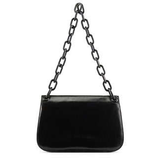 Prada 1996 Black Vitello Swing Shoulder Bag