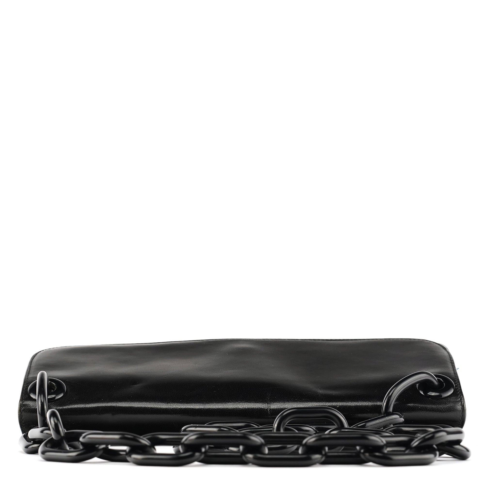 Prada 1996 Black Vitello Swing Shoulder Bag