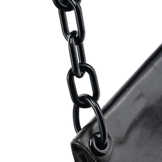 Prada 1996 Black Vitello Swing Shoulder Bag