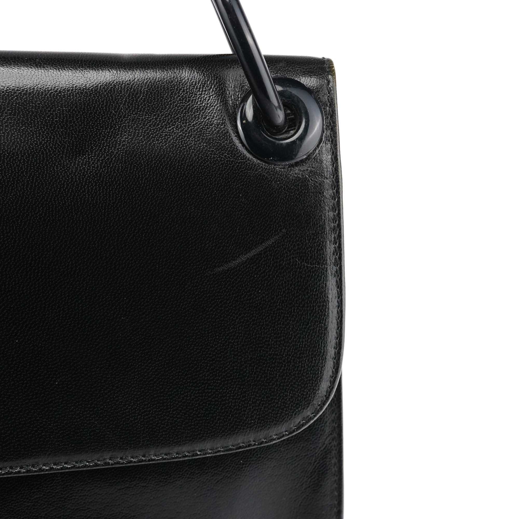 Prada 1996 Black Vitello Swing Shoulder Bag