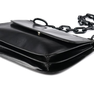 Prada 1996 Black Vitello Swing Shoulder Bag