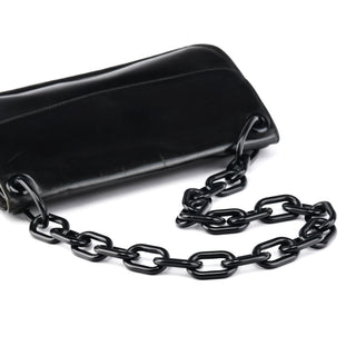 Prada 1996 Black Vitello Swing Shoulder Bag