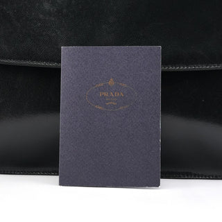 Prada 1996 Black Vitello Swing Shoulder Bag