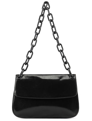 Prada 1996 Black Vitello Swing Shoulder Bag