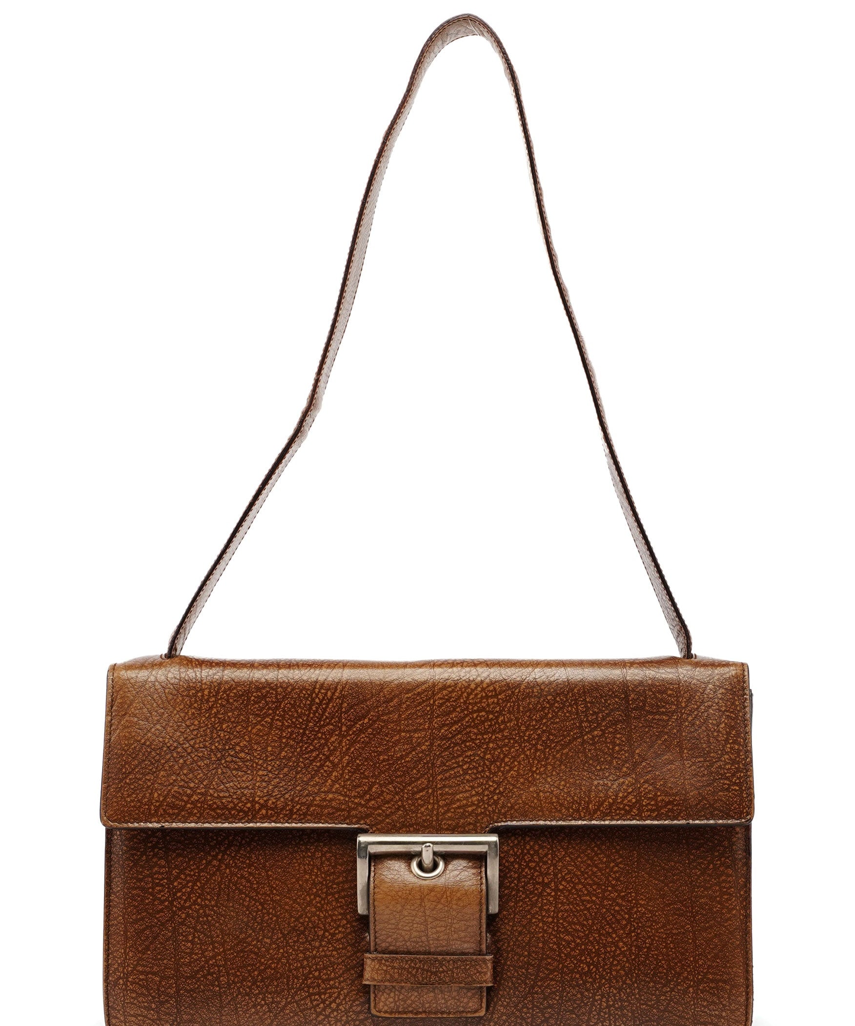 Prada 1996 Brown Lama Leather Shoulder Bag