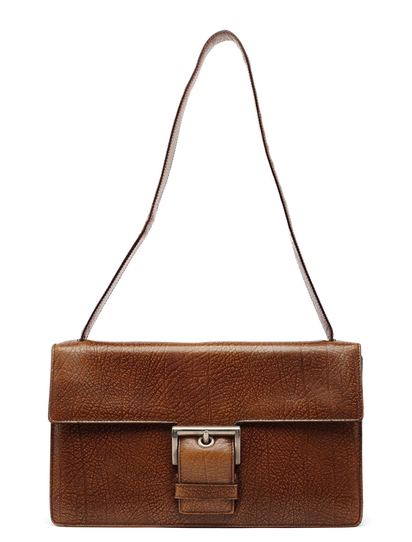 Prada 1996 Brown Lama Leather Shoulder Bag