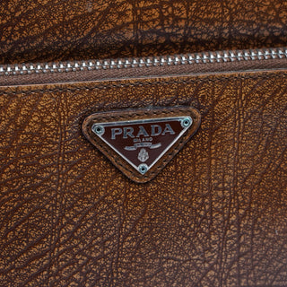 Prada 1996 Brown Lama Leather Shoulder Bag