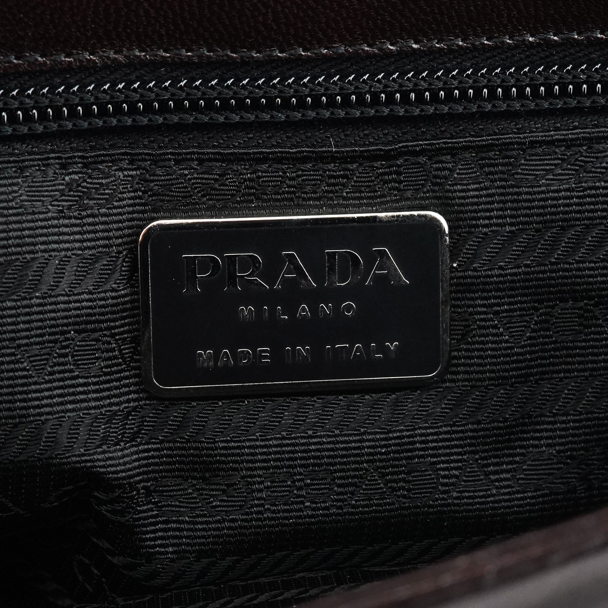Prada 1996 Madras Swing Tasche aus braunem Leder