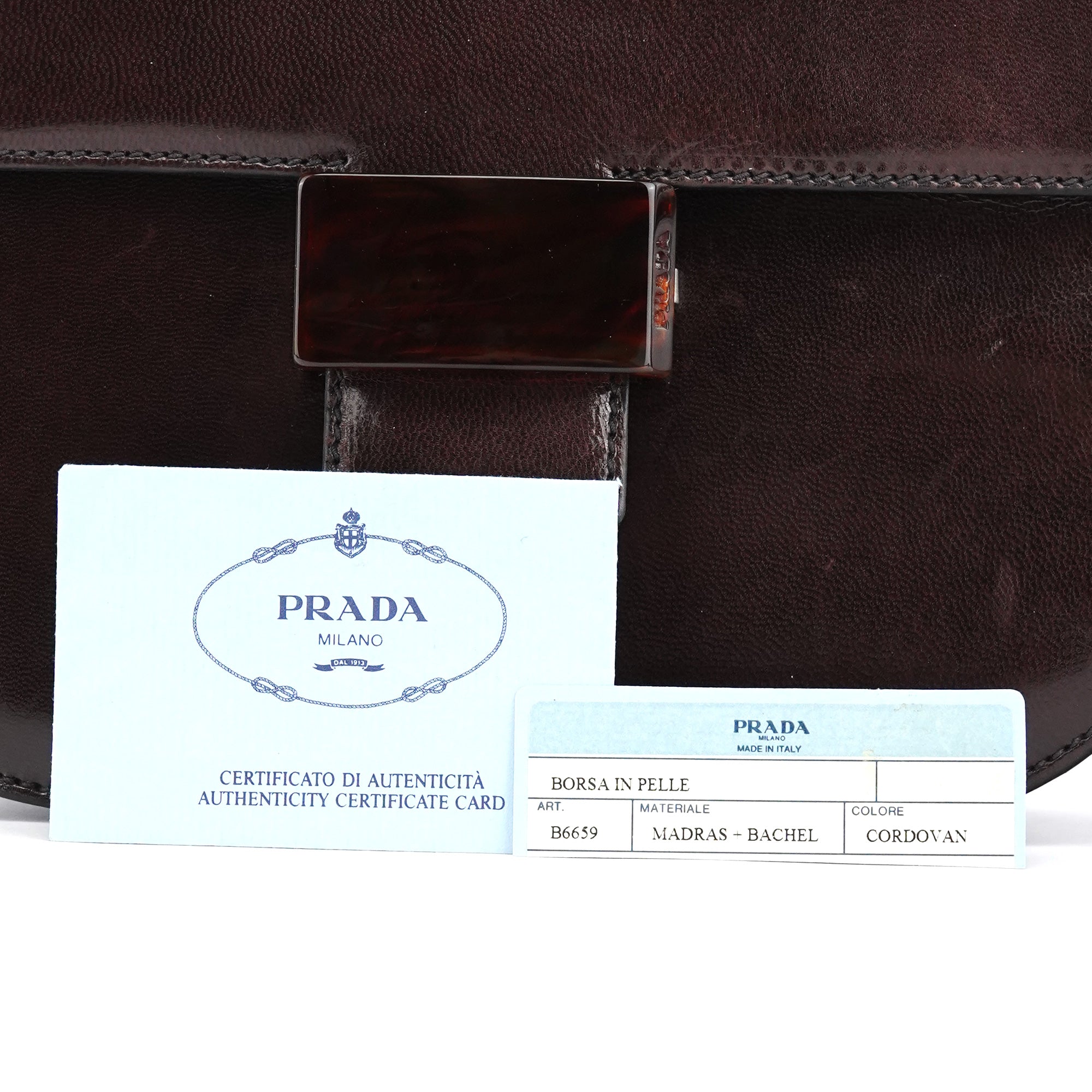 Prada 1996 Madras Swing Tasche aus braunem Leder