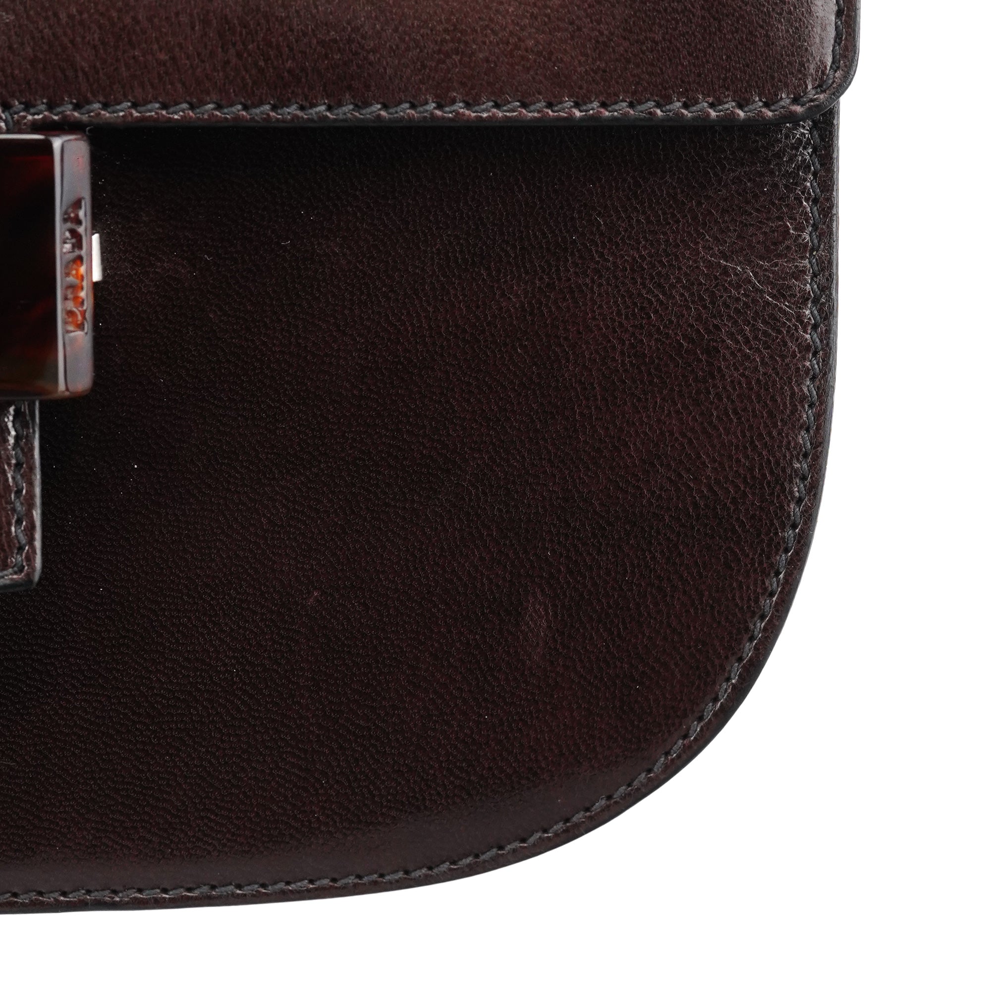Prada 1996 Madras Swing Tasche aus braunem Leder