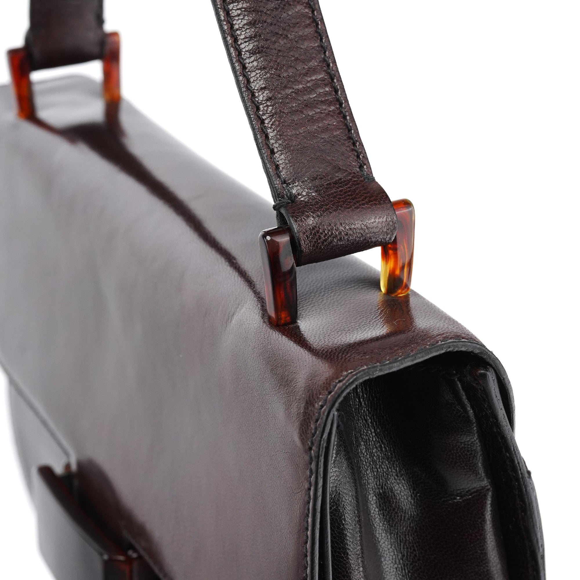 Prada 1996 Madras Swing Tasche aus braunem Leder