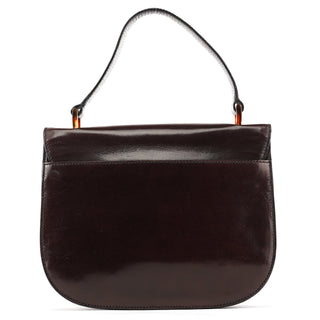 Prada 1996 Brown Leather Madras Swing Bag