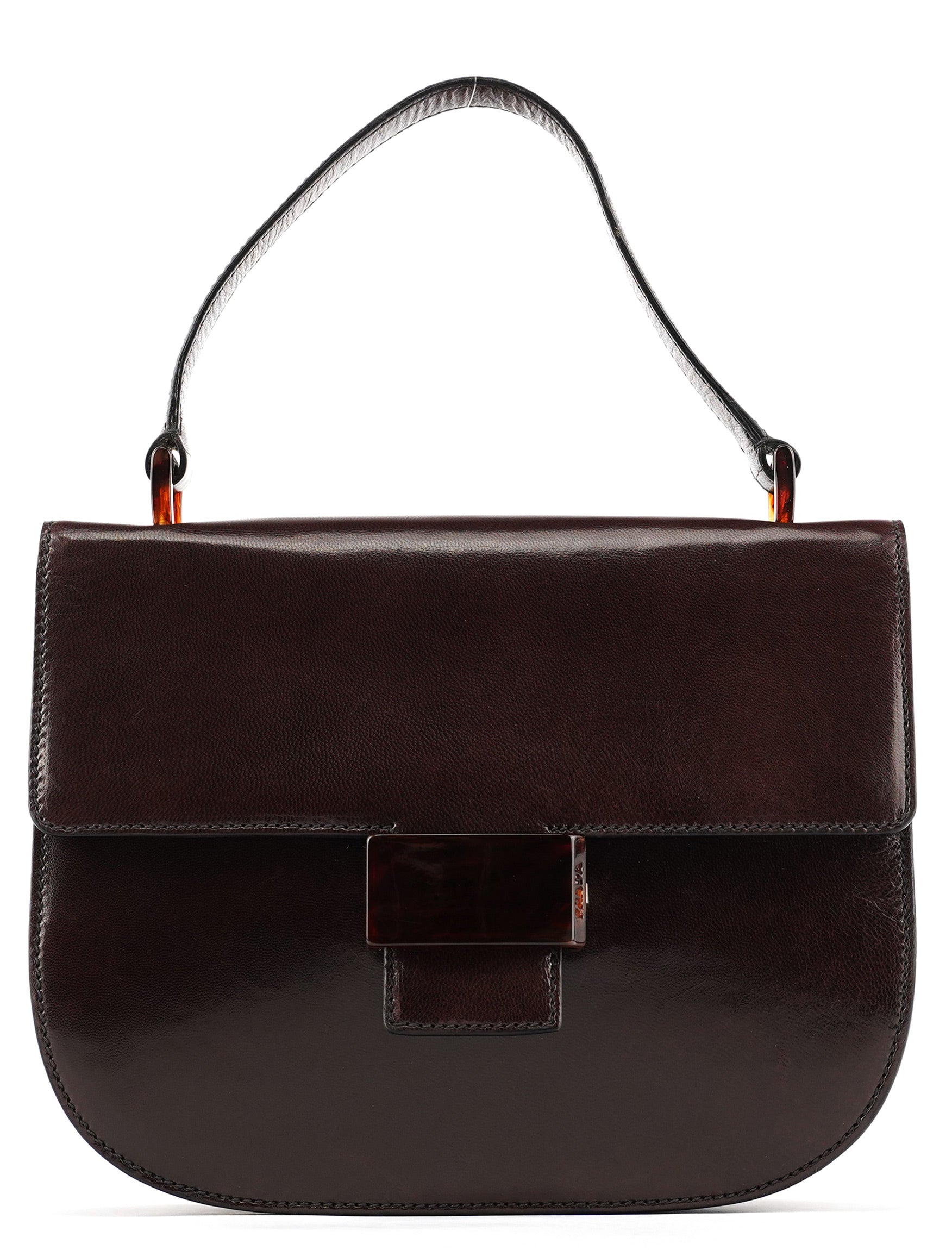Prada 1996 Madras Swing Tasche aus braunem Leder