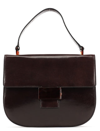 Prada 1996 Brown Leather Madras Swing Bag