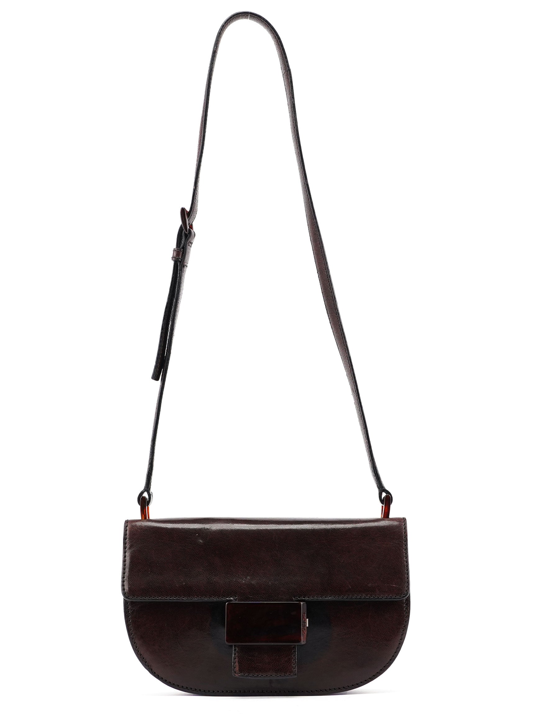 Prada 1996 Brown Madras Calfskin Shoulder Bag