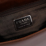 Prada 1996 Sac porté épaule Madras Swing en cuir marron