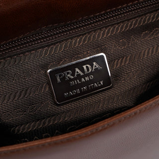 Prada 1996 Brown Madras Swing Shoulder Bag