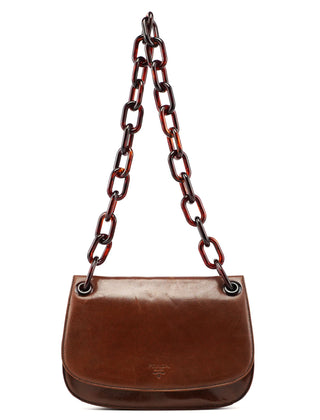 Prada 1996 Brown Madras Swing Shoulder Bag