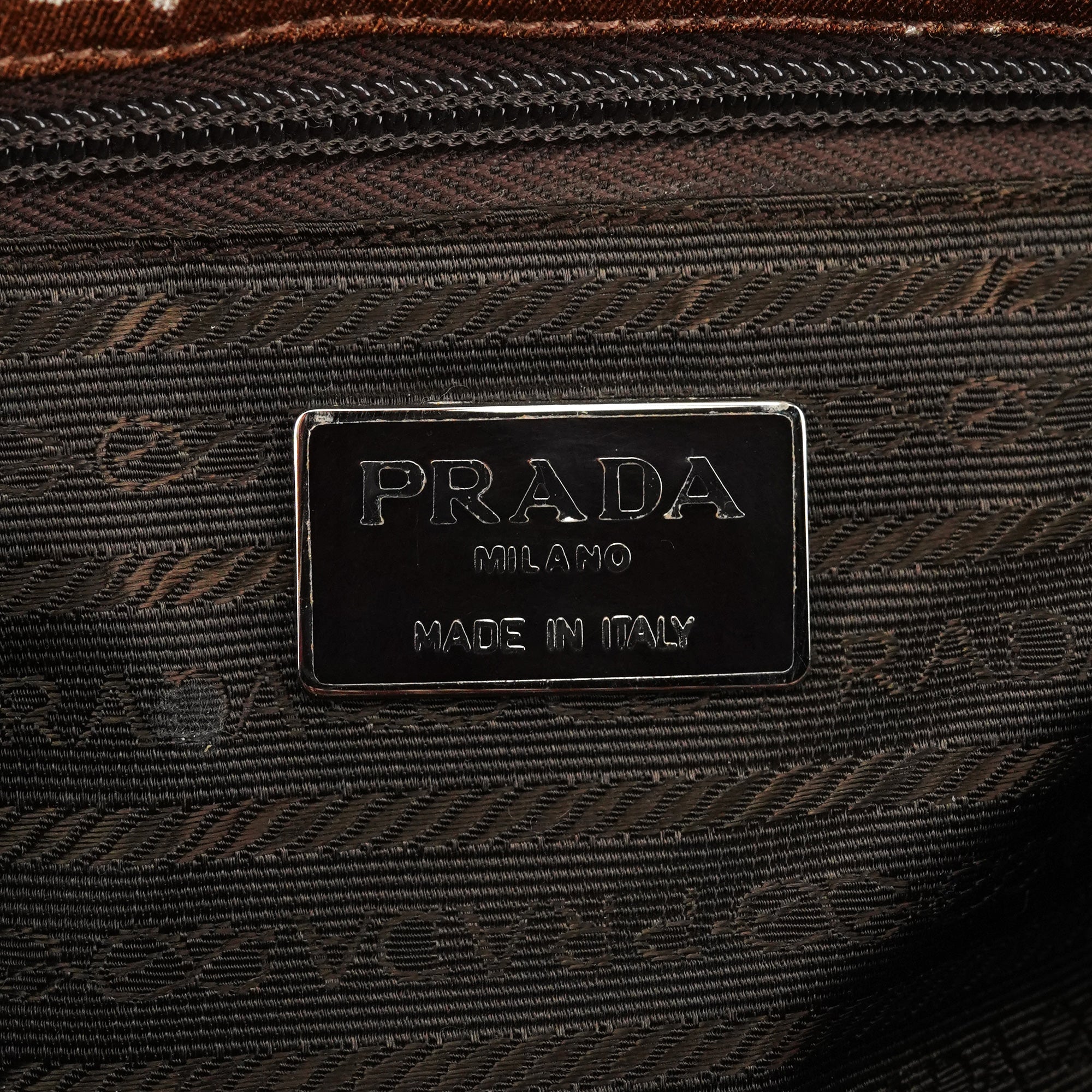 Prada 1996 Brown Tessuto Swing Shoulder Bag