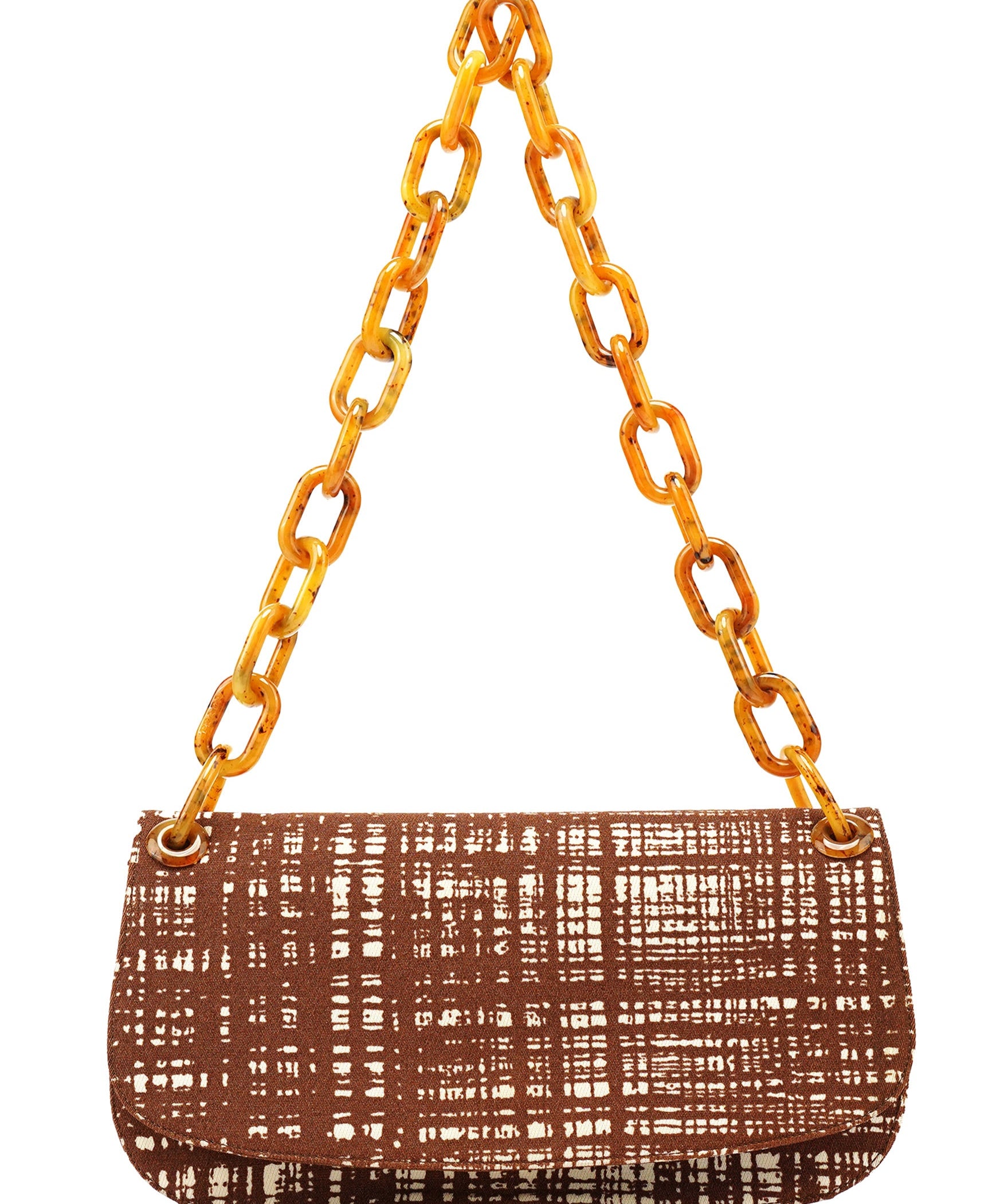 Prada 1996 Brown Tessuto Swing Shoulder Bag