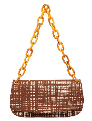 Prada 1996 Brown Tessuto Swing Shoulder Bag