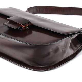 Prada 1996 Brown Vitello Swing Shoulder Bag
