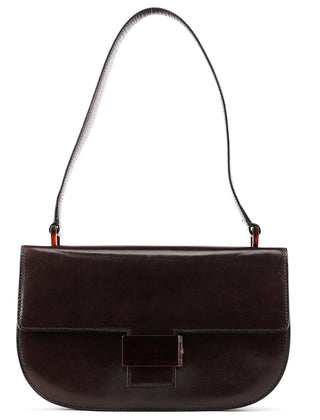Prada 1996 Brown Vitello Swing Shoulder Bag