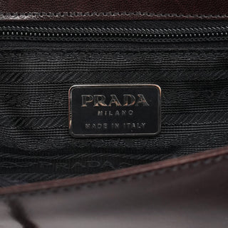 Prada 1996 Brown Vitello Swing Shoulder Bag