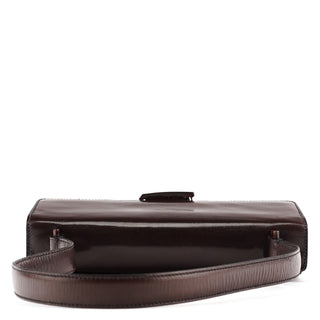 Prada 1996 Brown Vitello Swing Shoulder Bag