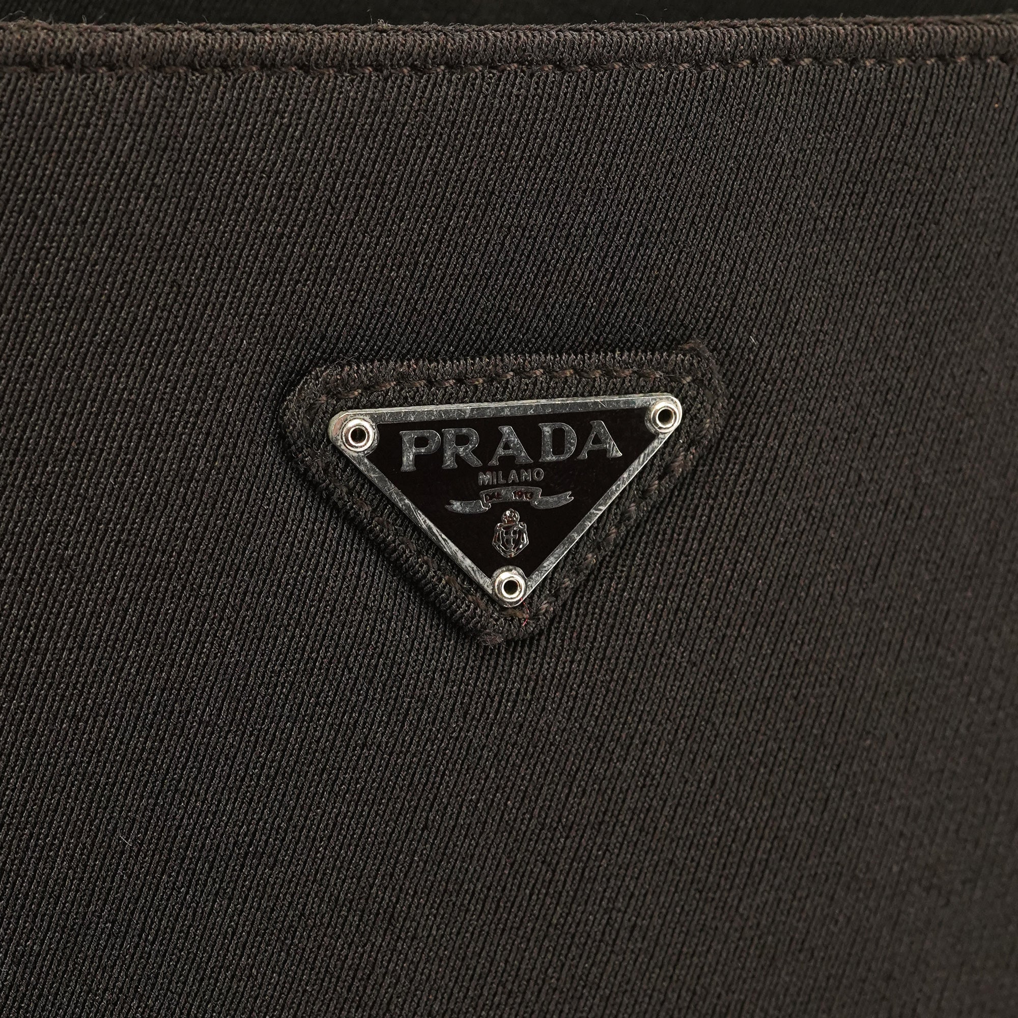 Prada 1996 Dark Brown Tessuto Swing Chain Shoulder Bag