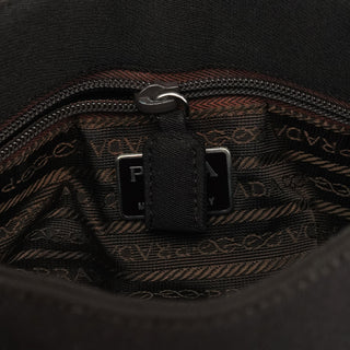 Prada 1996 Dark Brown Tessuto Swing Chain Shoulder Bag