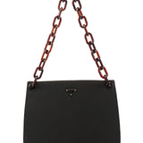 Prada 1996 Dark Brown Tessuto Swing Chain Shoulder Bag