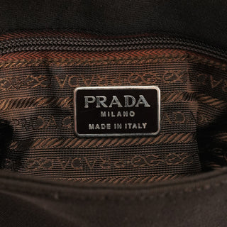 Prada 1996 Dark Brown Tessuto Swing Chain Shoulder Bag
