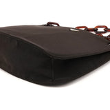 Prada 1996 Dark Brown Tessuto Swing Chain Shoulder Bag