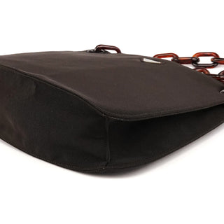 Prada 1996 Dark Brown Tessuto Swing Chain Shoulder Bag