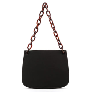 Prada 1996 Dark Brown Tessuto Swing Chain Shoulder Bag
