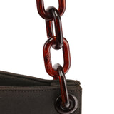 Prada 1996 Dark Brown Tessuto Swing Chain Shoulder Bag