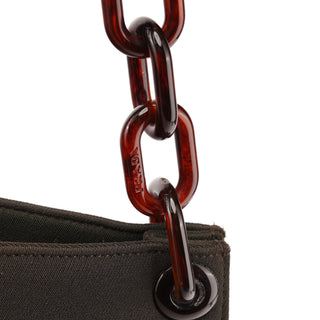 Prada 1996 Dark Brown Tessuto Swing Chain Shoulder Bag