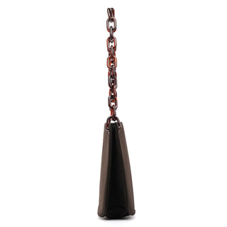 Prada 1996 Dark Brown Tessuto Swing Chain Shoulder Bag