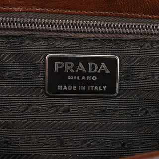 Prada 1996 Light Brown Madras Swing Handbag