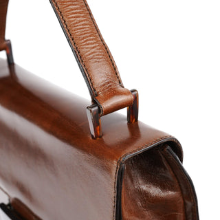 Prada 1996 Light Brown Madras Swing Handbag