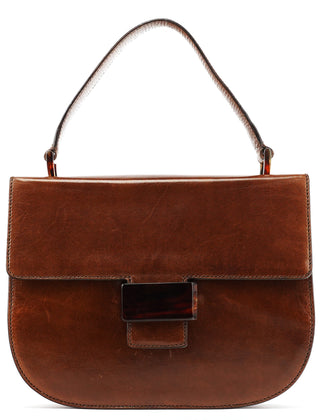 Prada 1996 Light Brown Madras Swing Handbag