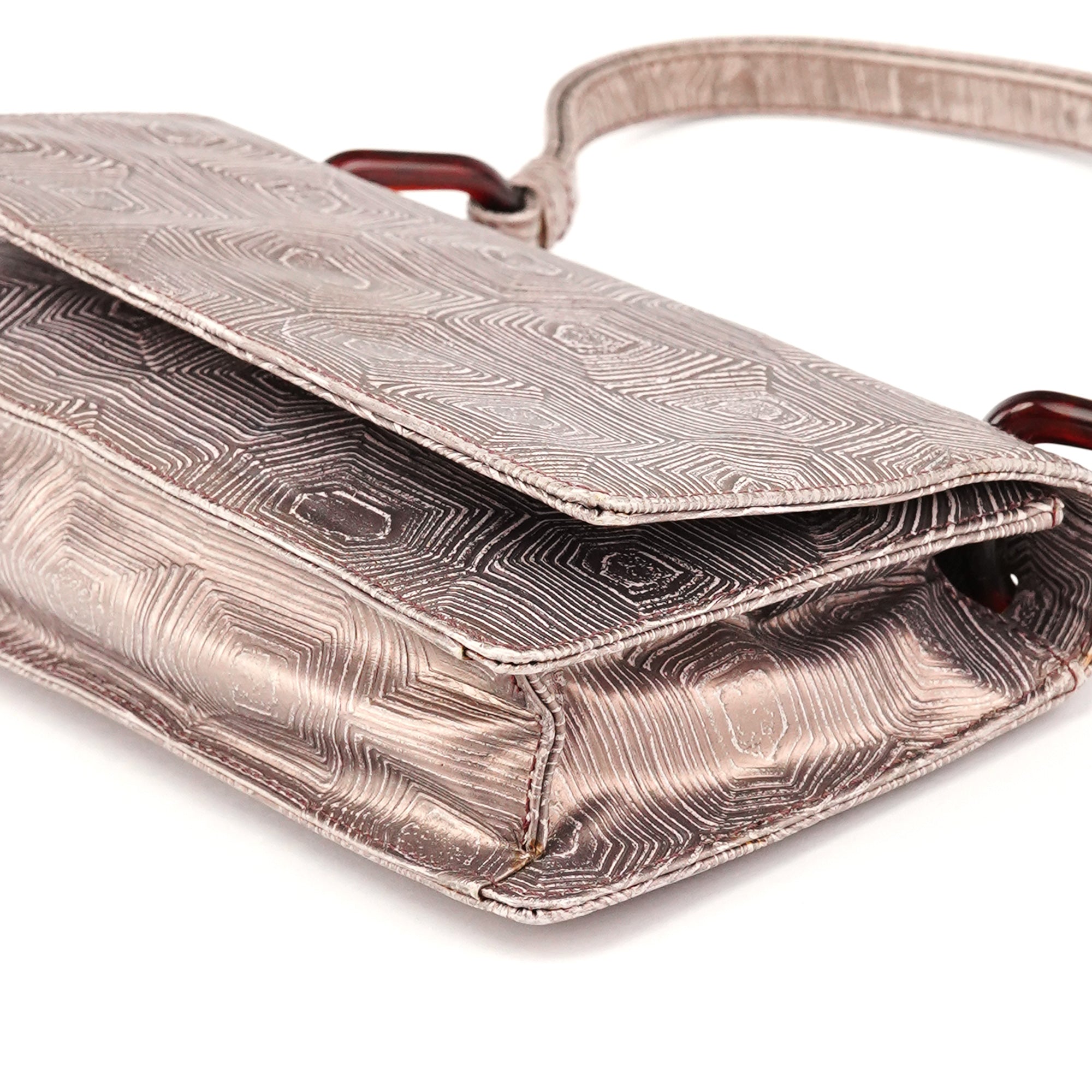 Prada 1996 Borsa a spalla Tartaruga Mordo in pelle lilla
