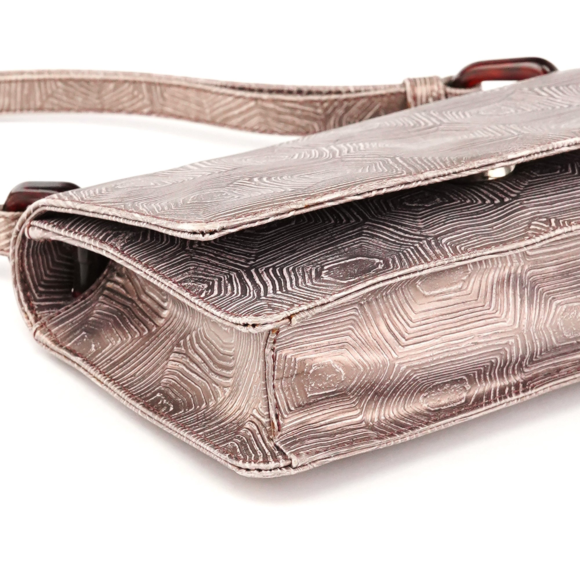 Prada 1996 Borsa a spalla Tartaruga Mordo in pelle lilla