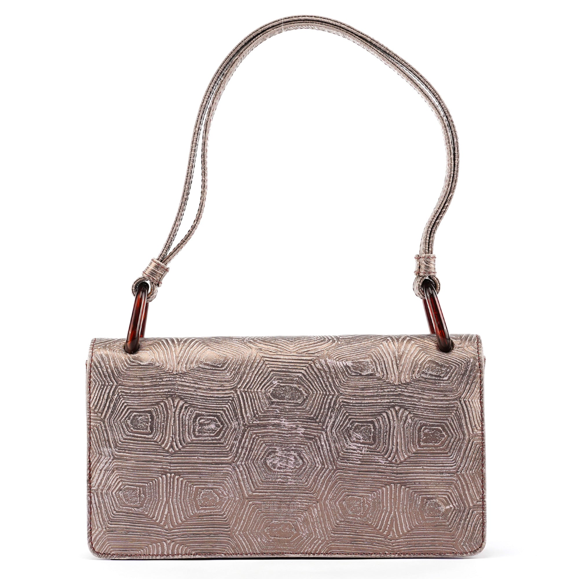 Prada 1996 Borsa a spalla Tartaruga Mordo in pelle lilla